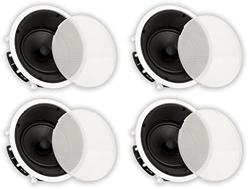 Theater Solutions TS80A in Ceiling 8" Angled Speakers Home Theater Surround 4 Speaker Set