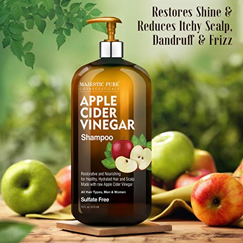 MAJESTIC PURE Apple Cider Vinegar Shampoo Restores Shine & Reduces Itchy Scalp, Dandruff
