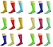 Sierra Socks Men's Crew Cotton Solid Vibrant Colorful Seamless Toe Socks 3 Pair Pack