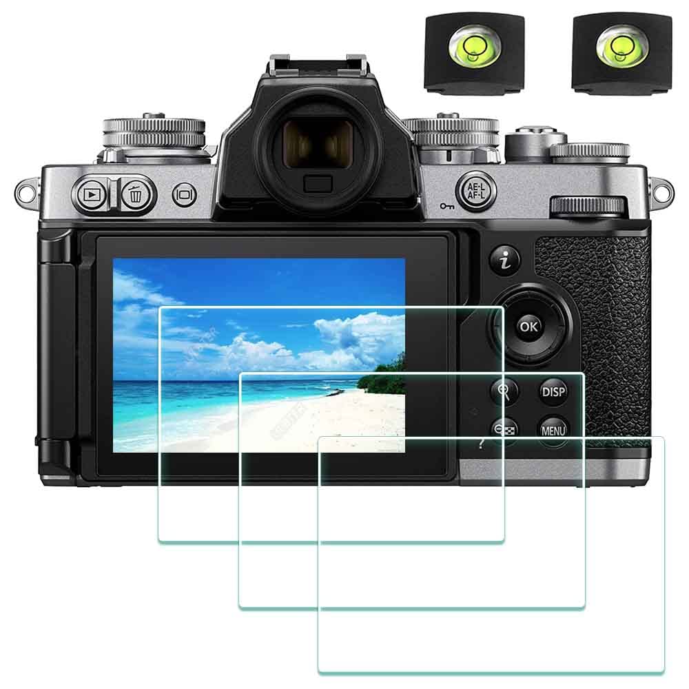 ULBTER Zfc Screen Protector for Nikon Z fc Zfc Digital Camera & Hot Shoe Cover, 0.3mm 9H Hardness Tempered Glass Saver Anti-Scrach Anti-Fingerprint Anti-Bubble Anti-Dust [2+3Pack]