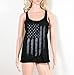 Women Voyage Printed Sleeveless T-Shirt Mokao Comfy Blouse Casual Tank Tops Shirt Loose Fit Vest (XL, Black A)