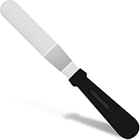 KUFUNG Icing Spatula, Offset Spatula, Stainless Steel with PP Plastic Handle Cake Decorating Frosting Spatula (6 inch, Black+