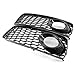 Ancher Fog Light Grilles w/Black Trim Ring Fit for Audi A5 S-Line / S5 B8 RS5 Style Honeycomb 2008 2009 2010 2011 2012 08-12 Notice: for S-Line Bumpers Only!! Not for Standard Bumpers!!