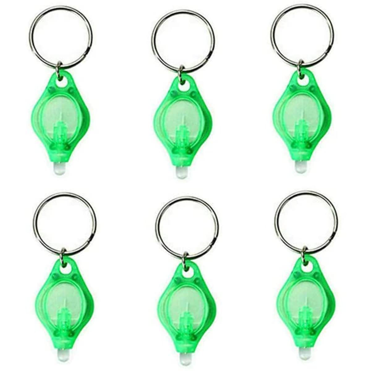 MACHSWON 6PCS Mini Keychain Torches Flashlight UV Money Checker Key-Chain LED Money Detector Light Key Ring Light Torch Green