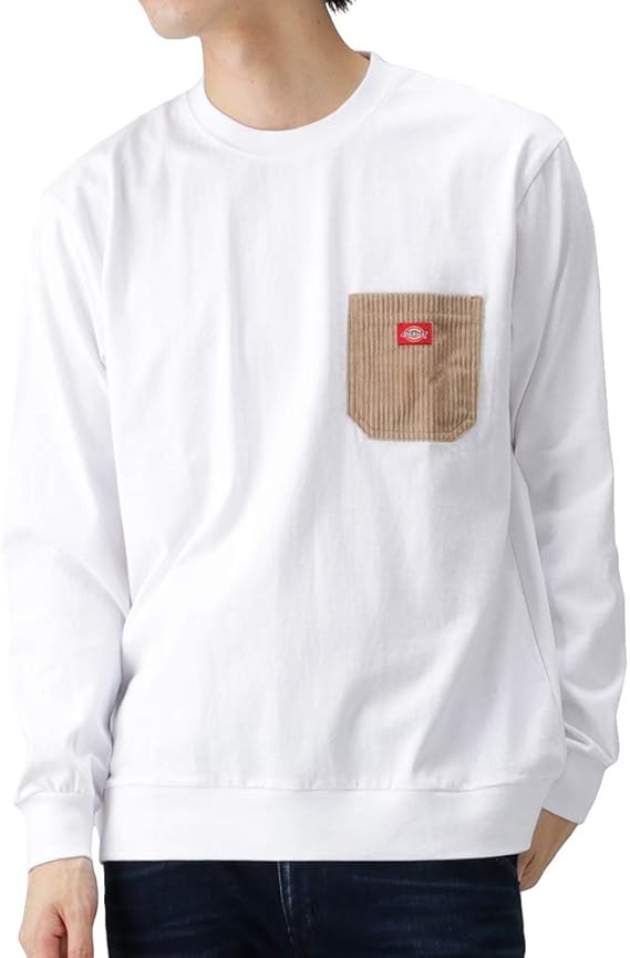 Amazon 長袖 Tシャツ ロンt クルーネック メンズ ポケット付き トレーナー ブランド シンプル 9474 1704 ホワイト Xxl Tシャツ カットソー 通販