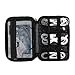 TOURIT Double Layer Electronics Accessories Organizer Bag Pouch Travel Case for Cables, Charger, Hard Drive, Memory Cards, Kindle, iPad Mini etc (Black)