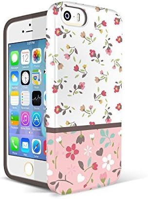 5s Teen Girl Cases, Akna Glamour Series [Flexible TPU][High Impact][Lovely Floral Girl Case] Soft Back Cover for iPhone 5 5S - [Baby Flowers] Indestructible