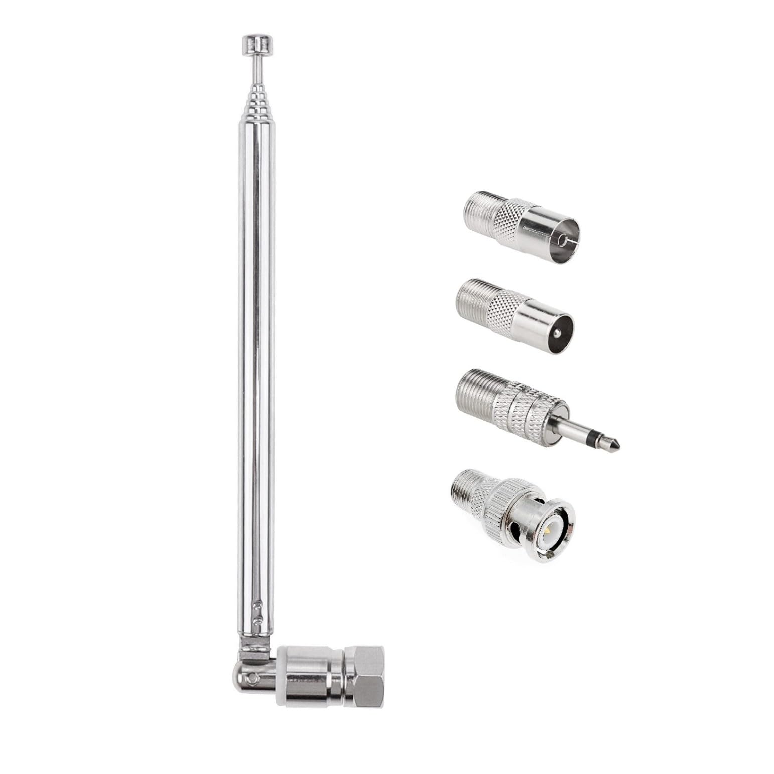 JZK Dab FM Radio Telescopic Antenna With Jack Bnc Connector F Type Male Plug Adapter, Indoor Dab Radio Aerial Replacement for home Radio HiFi AV Stereo Receiver Scanner