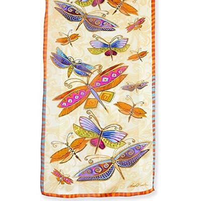 "Dragonflies" Cream Laurel Burch Silk Scarf "Dragonflies" Cream Laurel Burch Silk Scarf