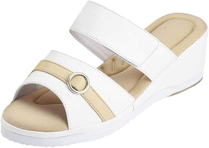 Amazon ナースリー もふもふインソール ベルトサンダル 医療 看護 オフィスサンダル 低反発 レディース S ホワイト ベージュ a Nursery ナースリー サンダル
