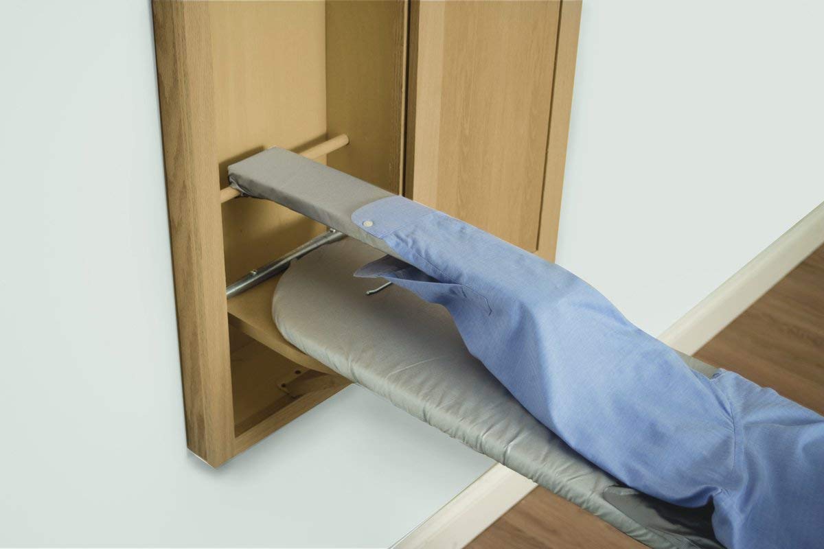 Hideaway Ironing Board Supreme Unfinished Maple with Raised Panel Door