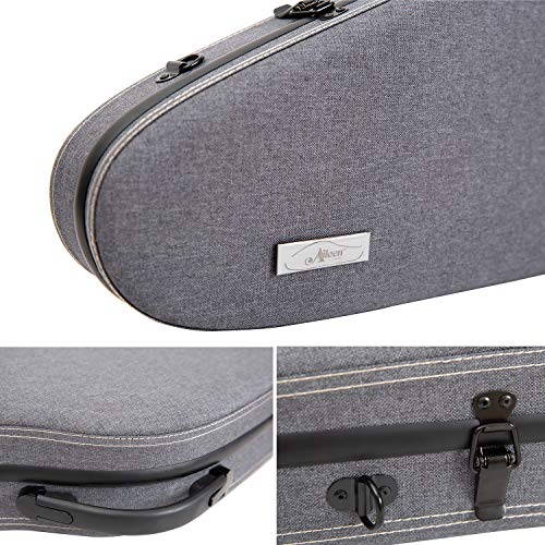 Aileen Violin Hard Case 4/4 Full Size Luxury Fabric Covered with Hygrometer Suspension, Gray - Thumbnail 6