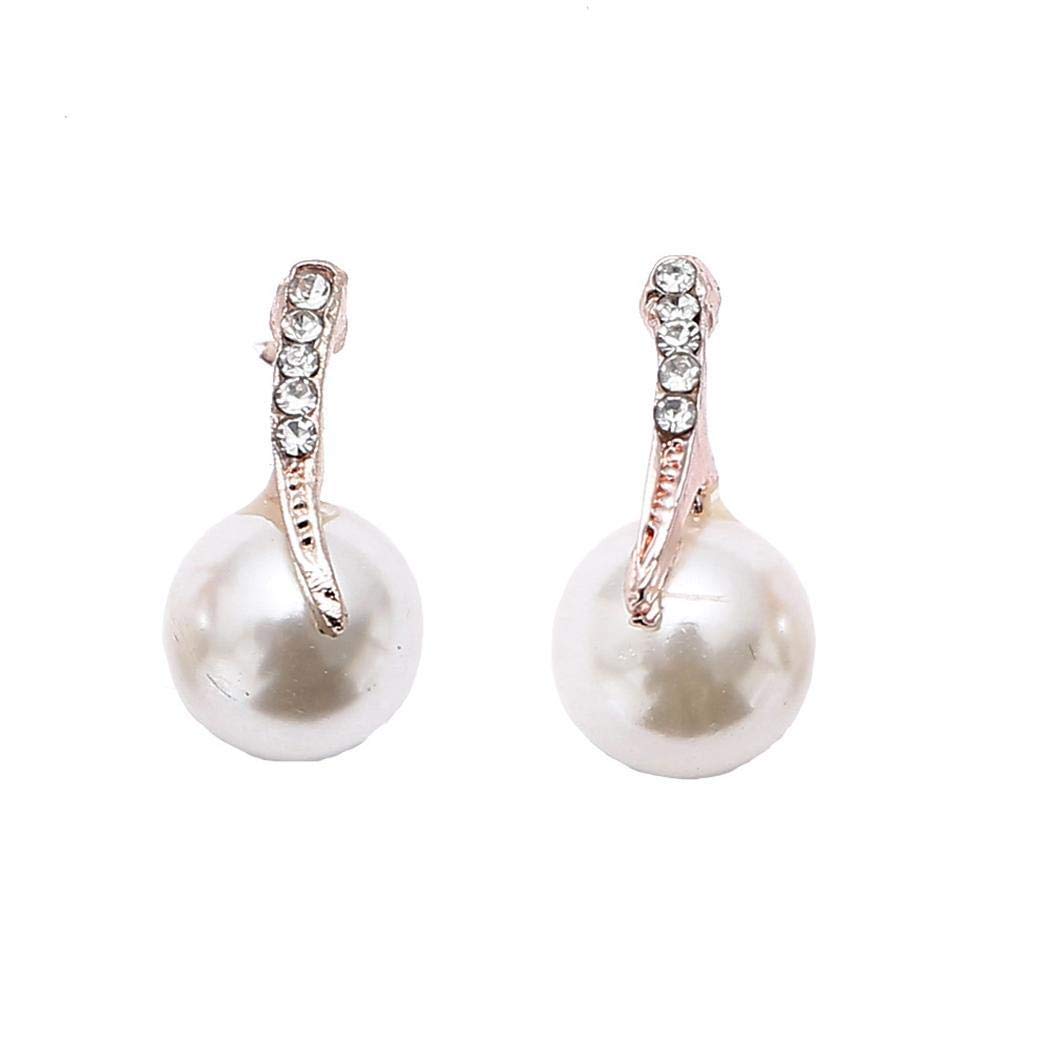 Yerflew Women Ladies Fashion Jewelry Sets Pearl Pendant Necklace Earrings Set Wedding Party Accessories