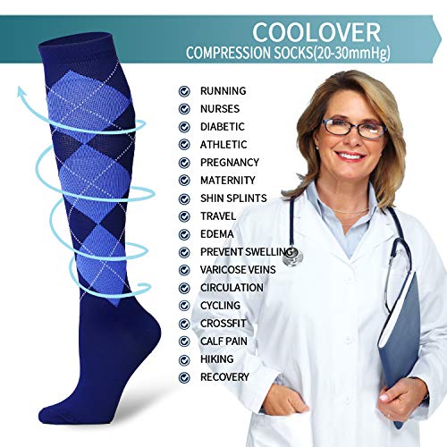 image for COOLOVER Compression Sock for Women & Men - Best for Running, Athletic