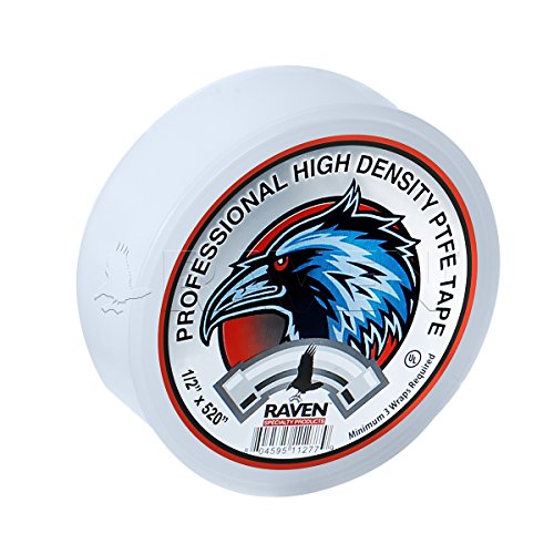 Raven TTC12520 PTFE Thread Seal Tape Professional Grade, High Density Premium PTFE, White 1/2 Inch x 520 Inch