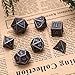 HESTYA 7 Pieces Metal Dices Set DND Game Polyhedral Solid Metal D&D Dice Set with Storage Bag and Zinc Alloy with Enamel for Role Playing Game Dungeons and Dragons, Math Teaching (Ancient )