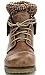 Refresh WYNNE-01 Women's combat style lace up ankle bootie, Taupe (8)