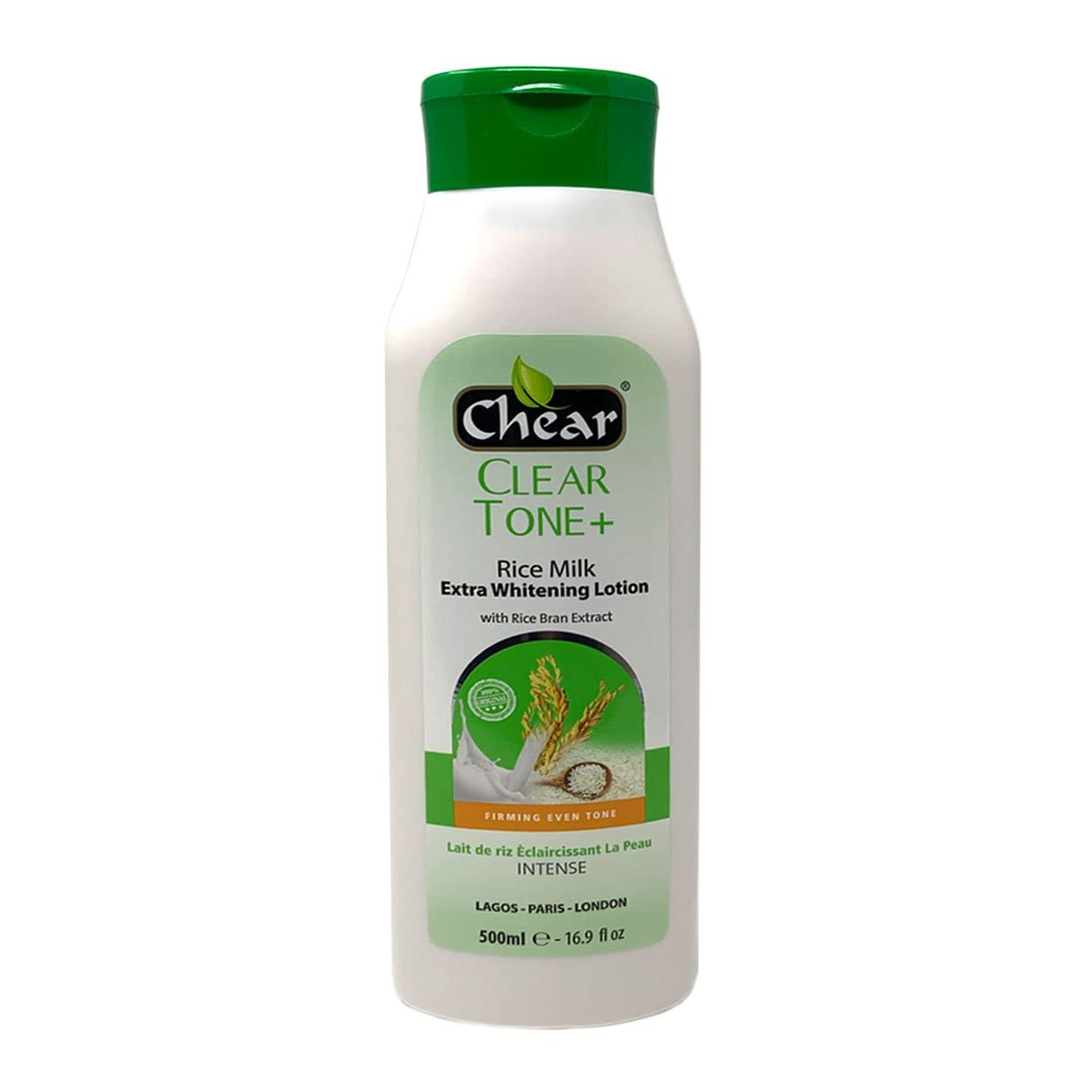 Chear Clear Tone+ Rice Milk Extra Skin Brightening Hand & Body Lotion 500ml with Kojic Acid, Dark Spot, Melanin, Hyper Pigmentation, Glowing skin