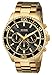 GUESS Men's U0170G2 Sporty Black Dial Gold-Tone Chronograph Watch