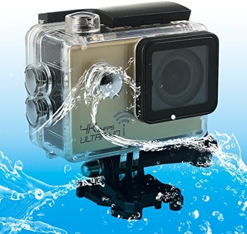Sports Cameras, SJ8000 WiFi Novatek 96660 Ultra HD 4K 2.0 inch LCD Sports Camcorder with Waterproof Case, 170 Degrees Wide Angle Lens, 30m Waterproof ( Color : Gold )
