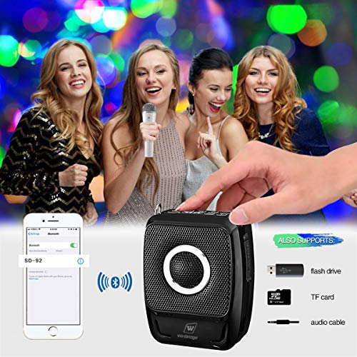 W WINBRIDGE S92 Pro Portable PA System, PA Speaker System with Bluetooth Microphone, Wireless Voice Amplifier 25 Watts Loud Speaker for Presentation,Teaching,Outdoor Activities etc