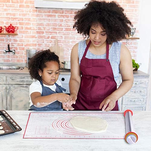 KATELUO Rouleau à Pâtisserie en Acier Inoxydable,Professionelle Rouleau a Patisserie Ajustable avec 4 Disques Réglables & Tapis de Cuisson en Silicone pour Fondant - Cuisine A Vivre KATELUO Rouleau à Pâtisserie en Acier Inoxydable,Professionelle Rouleau a Patisserie Ajustable avec 4 Disques Réglables & Tapis de Cuisson en Silicone pour Fondant