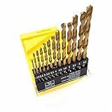 CECII 13PCS 1.5/2/2.5/3/3.2/3.5/4/4.5/4.8/5/5.5/6/6.5mm HSS Golden Silver High Speed Steel Drill Bit Set Tools Titanium For Wood Plastic and Aluminum Copper Steel
