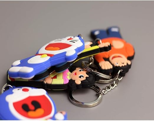 Amazon Co Jp ドラえもん キーホルダー ラバーリールキーホルダー ドラえもん フェイス グッズ 源静香 野比のび太 人気 7枚セット 白い Blue ホビー