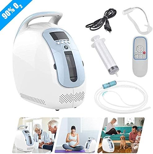 Portable Oxygen Machine 1-5L/min Home Oxygen Concentrator Generator with Remote O₂ Concentrator Air Purifier 90% High Purity Air Purification Machine for Home Travel Car Use