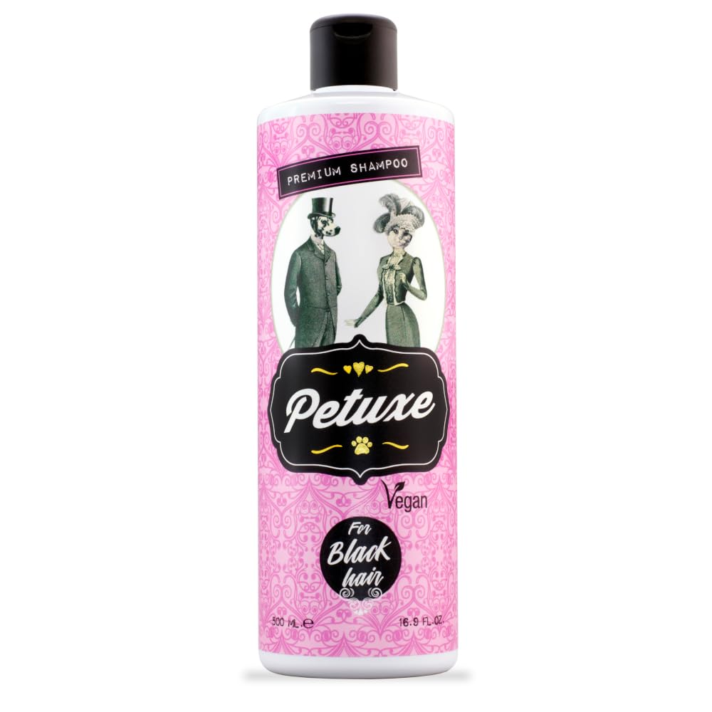 Petuxe Shampoo for Pets, Colour Enhancement, Vegan, Dog and Cat, Black Hair – 500 ml
