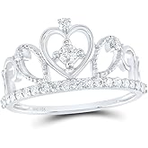 Jewels By Lux 14Kt Yellow or White Gold 3/8 Ctw Natural Diamond Fashion Crown Ring, Womens Size: 5-9