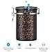 Large Airtight Coffee Container, Stainless Steel Black Kitchen Storage Canister for Coffee, Nuts,Sugar, Flesh(22 OZ)