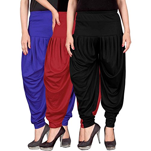 culture the dignity women's lycra dhoti patiala salwar harem pants ctd_d3_1 combo pack of 3