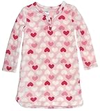 Capelli New York Girls Printed Hearts Micro Cozy Long Sleeve Night Shirt