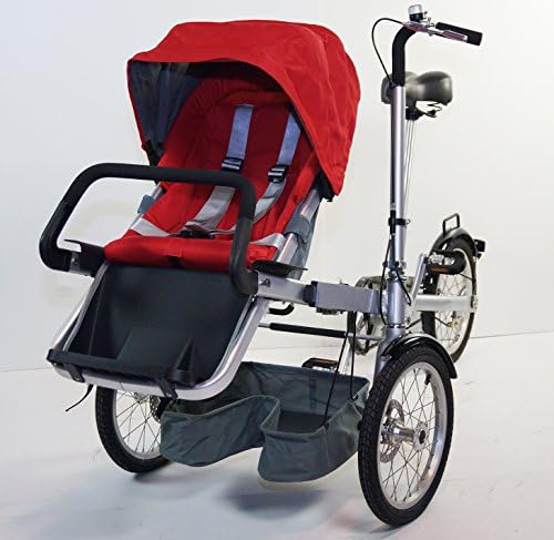 Stroller Bike Tricycle Easy Transform Into Stroller 3 in 1 Portable Folding 1 Speed (MCB-01S-ALU) Red