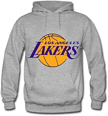 QILEI Fashion Printing Customized L.A.Lakers Men's Classic Hoodie Sweatshirt Large Gray