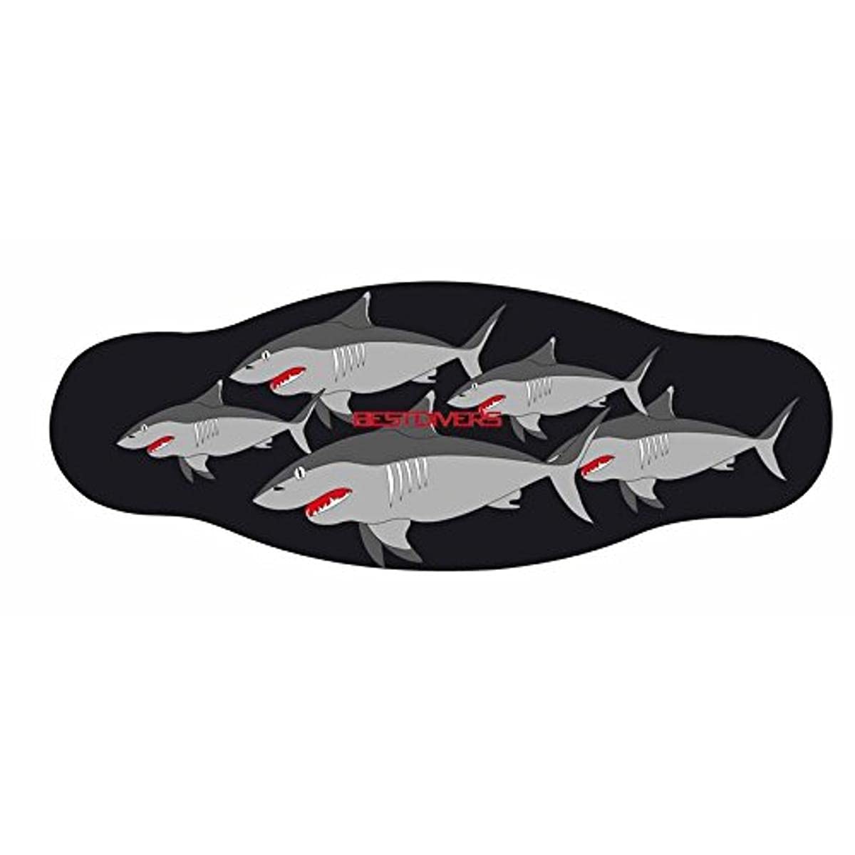 Best divers IN/SHRK, Neoprene Mask Strap, Double Sheet, Shark