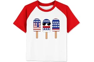 GOENGMO Kid 4th of July T-Shirts Boys Girls American Flag Shirt Patriotic Top Short Sleeve Tees 4-12 Years