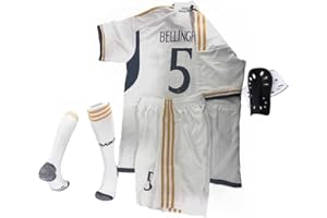 BIVIPO Madrid #5 Kids Soccer Jersey Kit Shorts Socks Set Youth Size #7 Adult Uniform 4 Pieces Set