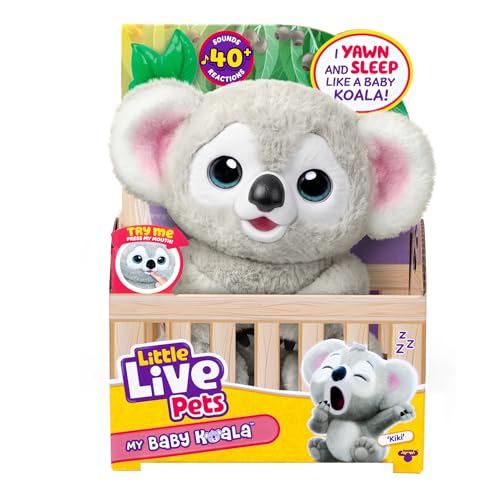 Little Live Pets My Baby Koala – Kiki, interaktives Plüschtier mit mehr als 40 Geräuschen und Reaktionen, 26 cm, öffnet und schließt die Augen, isst S