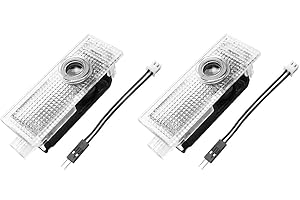LOUEI 2pcs Door LED light welcome lamp projector anniversary logo compatible with BMW X1 X2 X3 X4 X5 X6 1 2 3 4 5 6 7 series M2/M3/M4/M5 i3 GT Z auto (50th Anniversary)