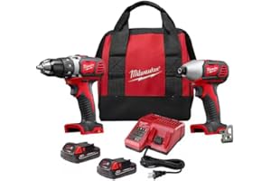 Milwaukee 2697-22 M18 18-Volt Lithium-Ion Cordless Hammer Drill/Impact Driver XC Combo Kit (2-Tool)