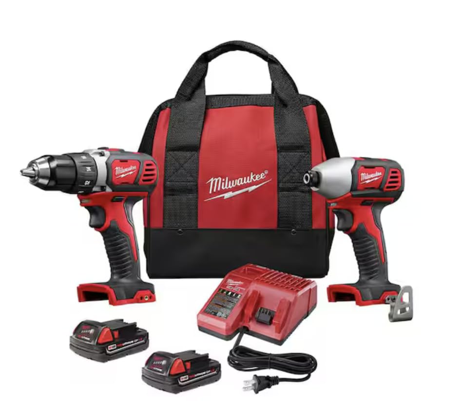 Photo 1 of **Missing parts without charger***Milwaukee 2697-22 M18 18-Volt Lithium-Ion Cordless Hammer Drill/Impact Driver XC Combo Kit (2-Tool)