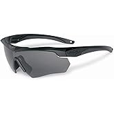 ESS Gray Safety Glasses, Scratch-Resistant, Wraparound Black, One Size