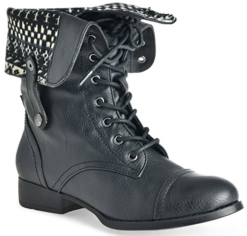 fold down combat boots