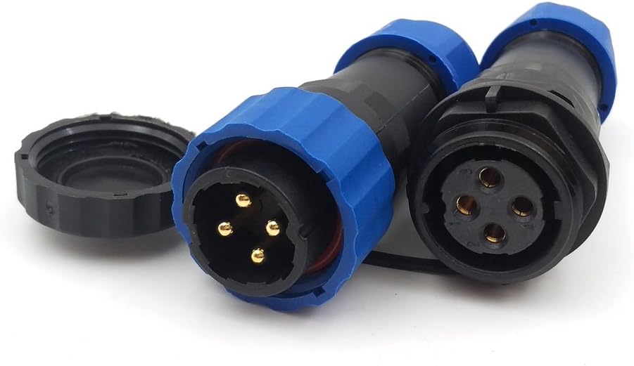 SD20 4pin Waterproof Connector, Nylon Assembly Screw Fixing Waterproof
