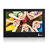 BSIMB Digital Photo Frame Digital Picture Frame 7 Inch 800x480(16:9) with Built-in Calendar/Clock and Auto Turn On/Off Function Support Up to 32GB SD/MMC/SDHC Card (Black)