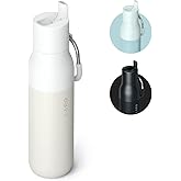 LARQ Flip Top 25 oz Insulated Stainless Steel Water Bottle With Straw | Thermos, BPA Free | Reusable Bottle for Sports, Gym, Travel | Keeps Drinks Cold 24 Hours, Granite White