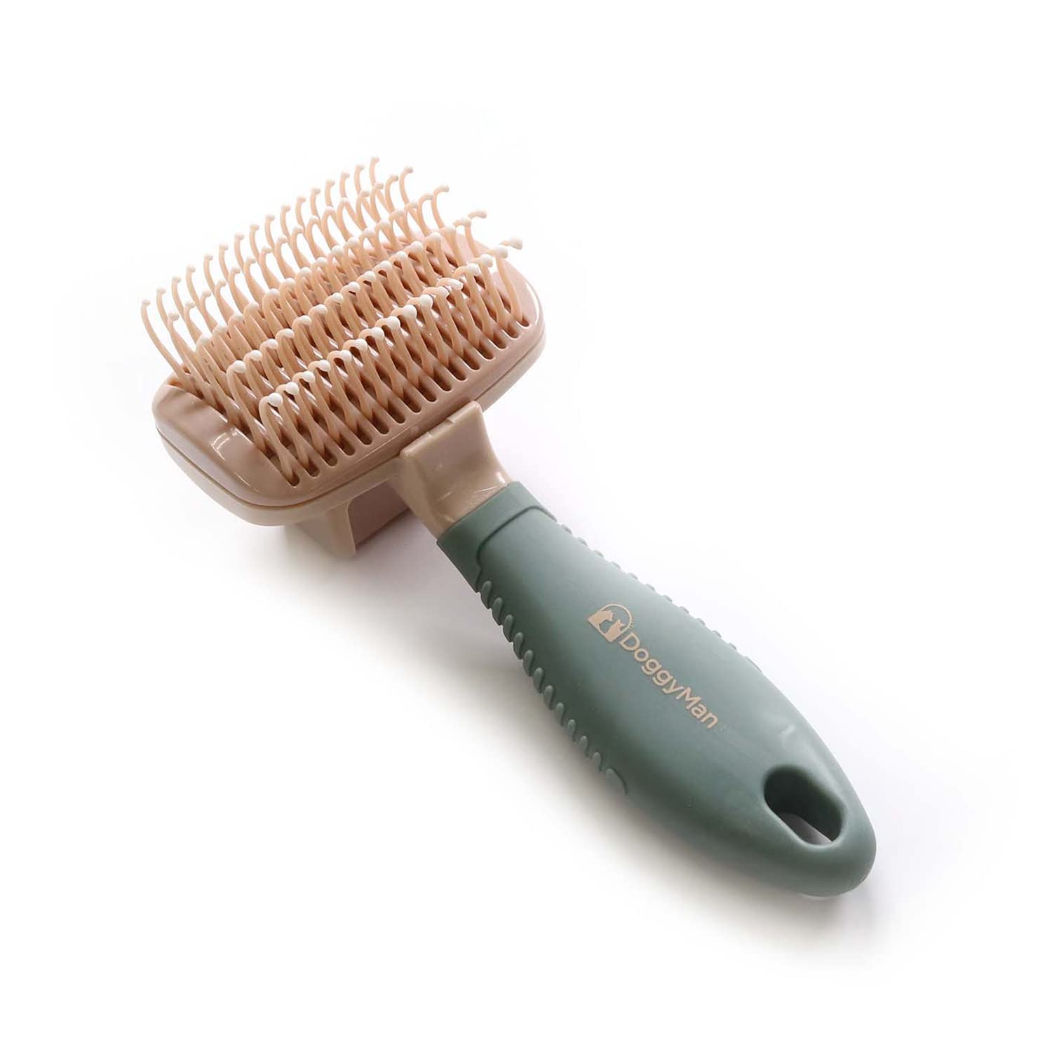 ドギーマン ペット美容室 掃除機能付きS字ピンスリッカーブラシ ミニ 犬、猫商品画像