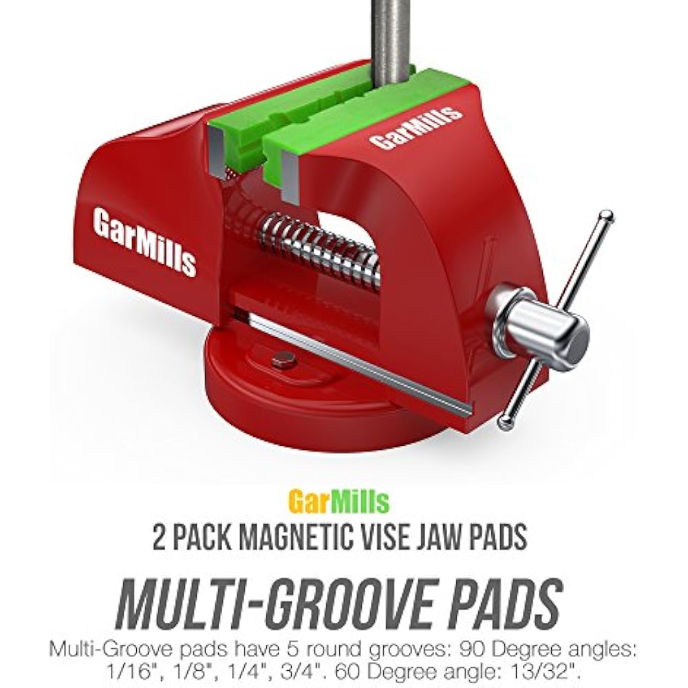 2 Pack Vise Jaw Pads Covers Protectors 1 MultiGrooved